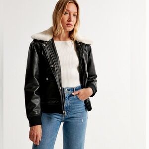 Winterized Vegan Leather Bomber Jacket